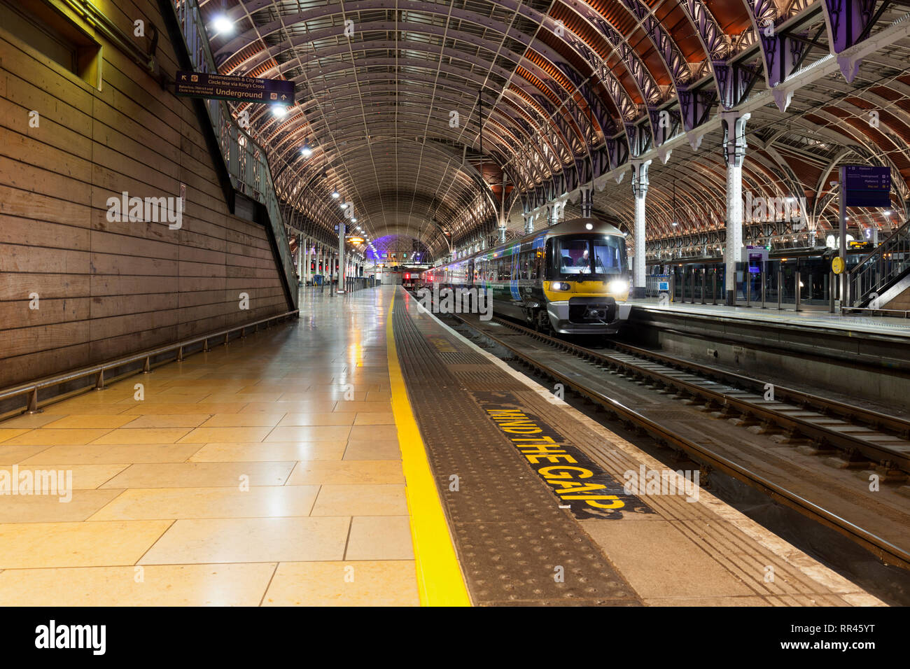 Heathrow Express airport shuttle train operated by BAA at London