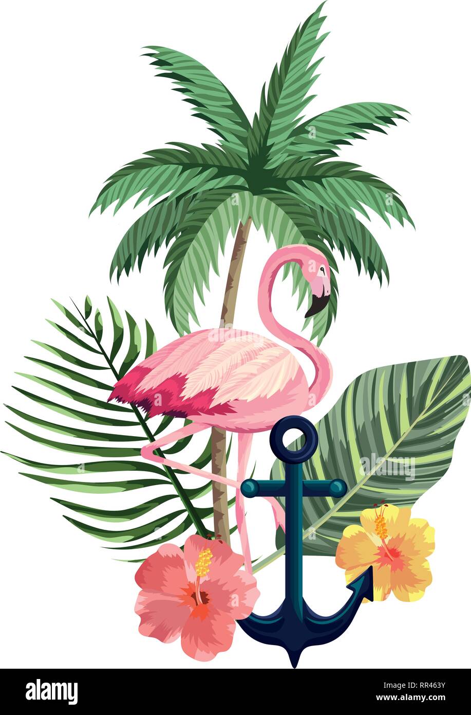 tropical flamingo cartoon Stock Vector Image & Art - Alamy