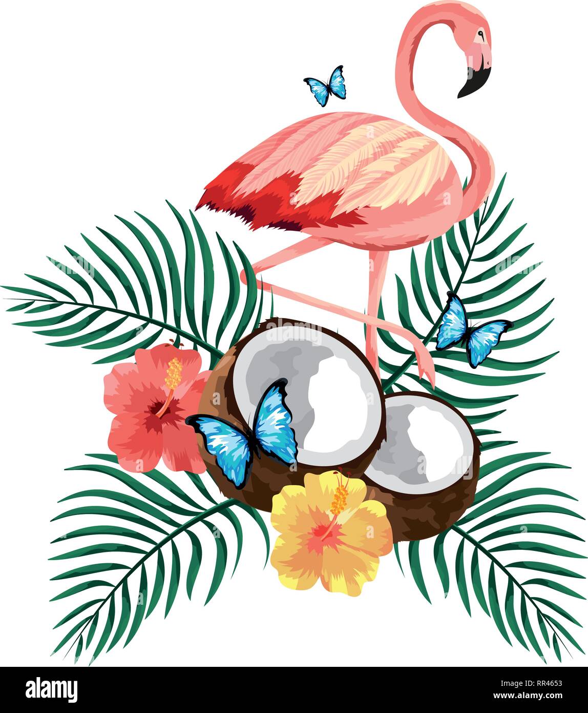 tropical flamingo cartoon Stock Vector Image & Art - Alamy