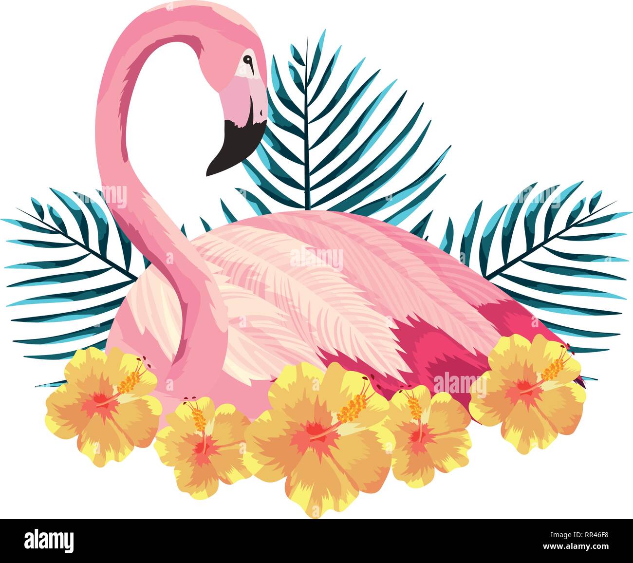 tropical flamingo cartoon Stock Vector Image & Art - Alamy