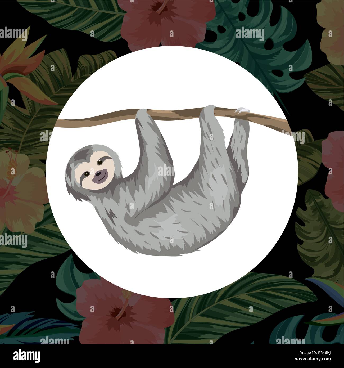 cute sloth cartoon Stock Vector Image &amp; Art - Alamy