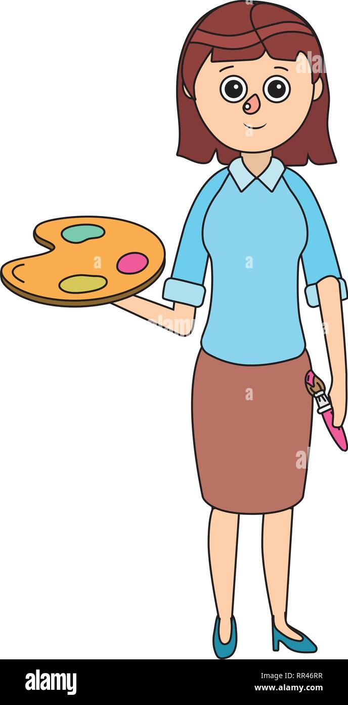 school young teacher woman Stock Vector Image & Art - Alamy
