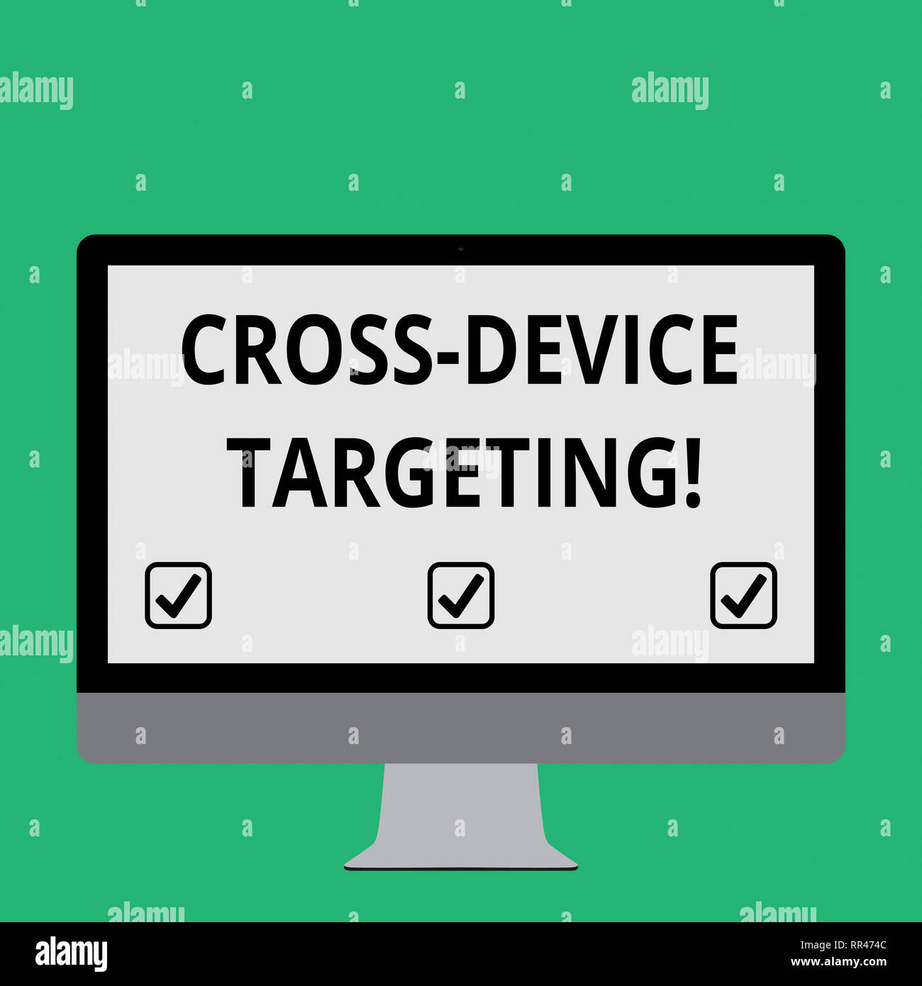 Handwriting text Cross Device Targeting. Concept meaning identifying ...