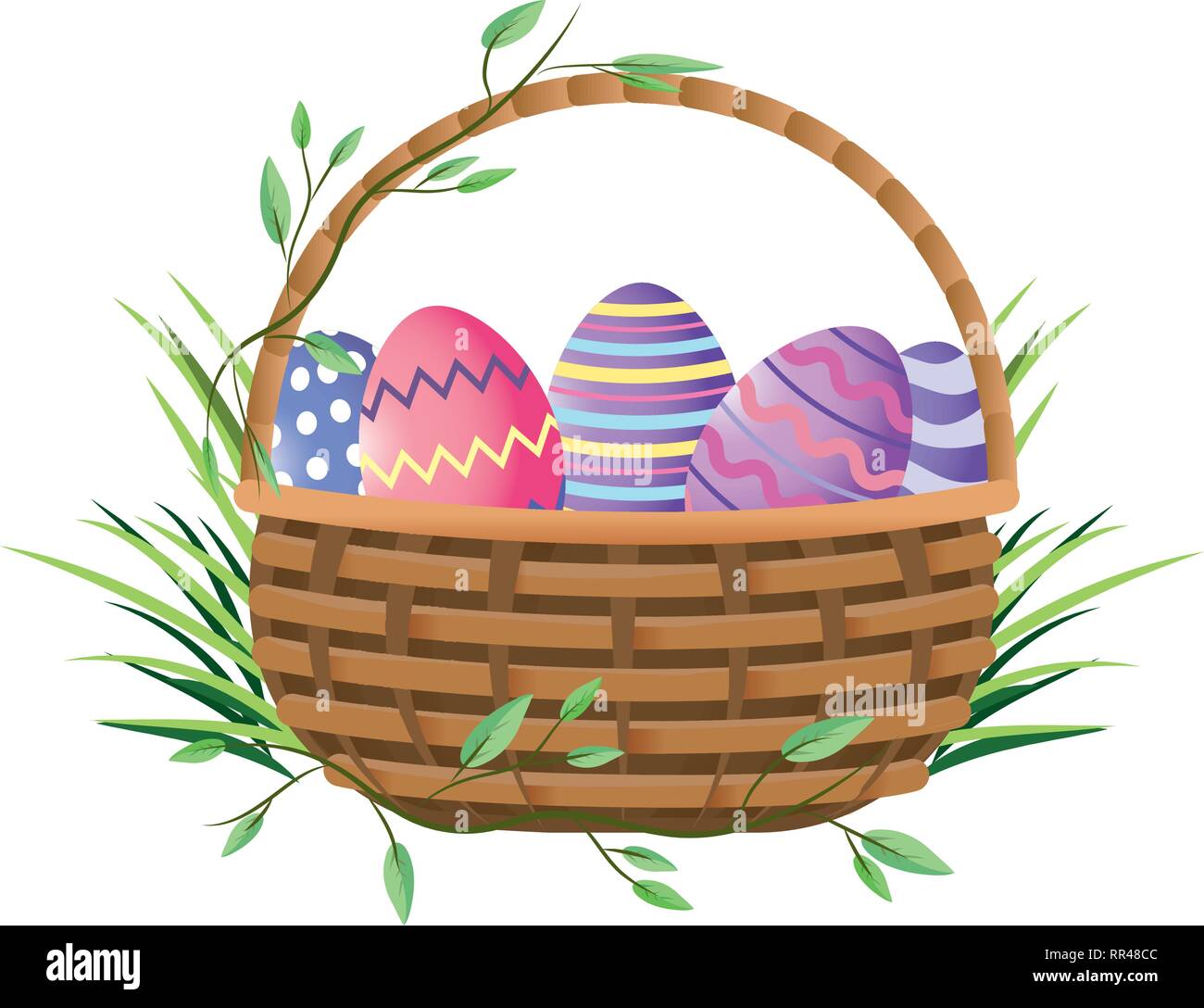 easter eggs cartoon Stock Vector