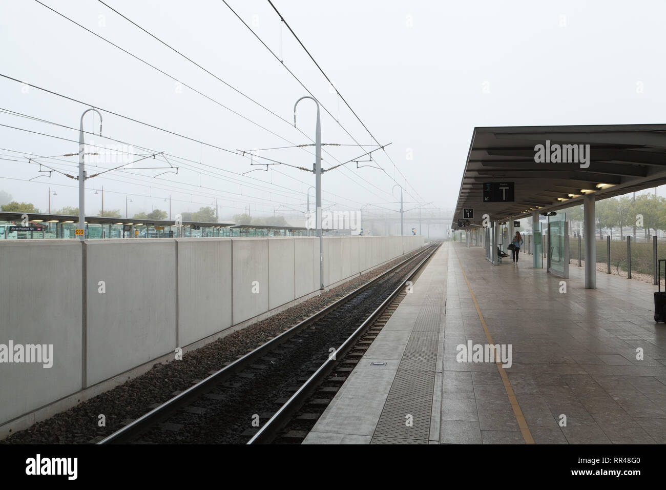 Aix-en-Provence TGV railway station in Cabriès, Bouches-du-Rhône, southern France. Stock Photo