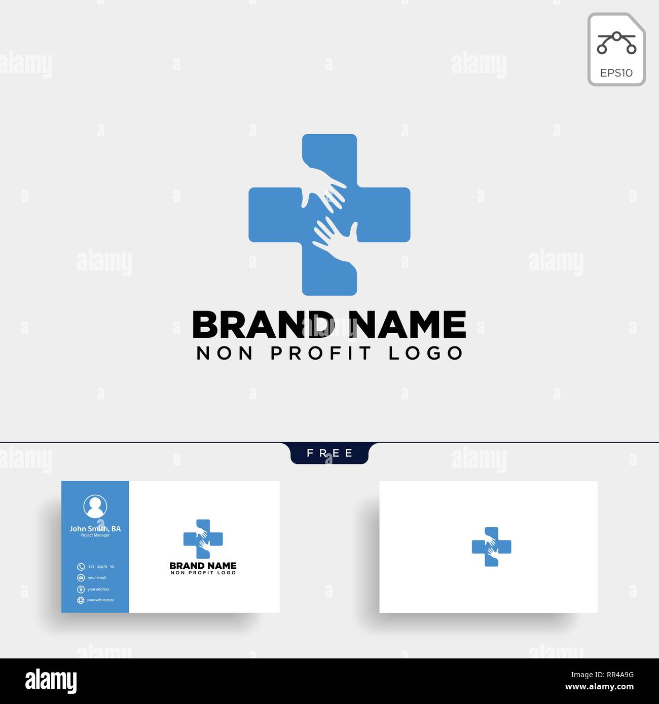 cross hand medical health care logo template vector illustration icon ...