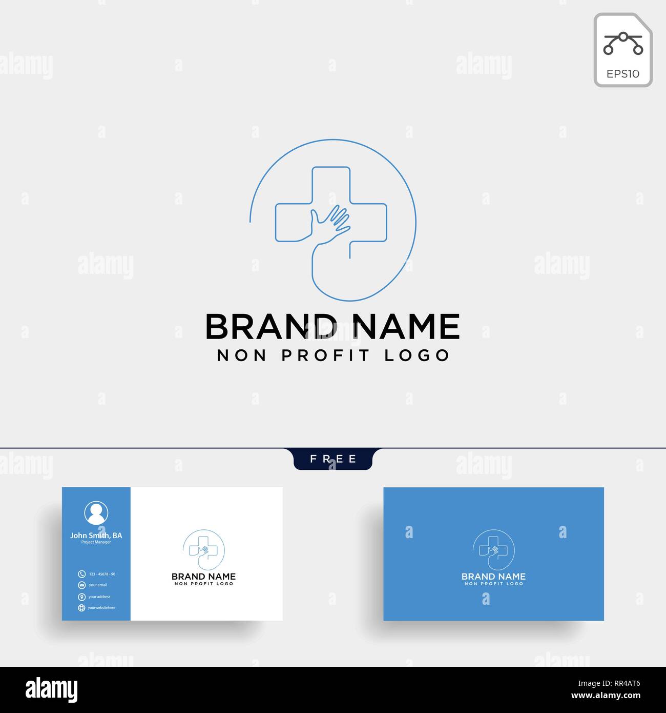 cross hand medical health care logo template vector illustration icon ...