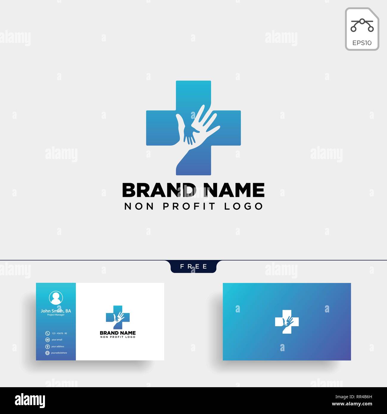 cross hand medical health care logo template vector illustration icon ...