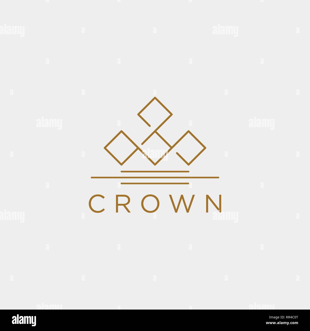 crown elegant line logo template vector illustration icon element ...