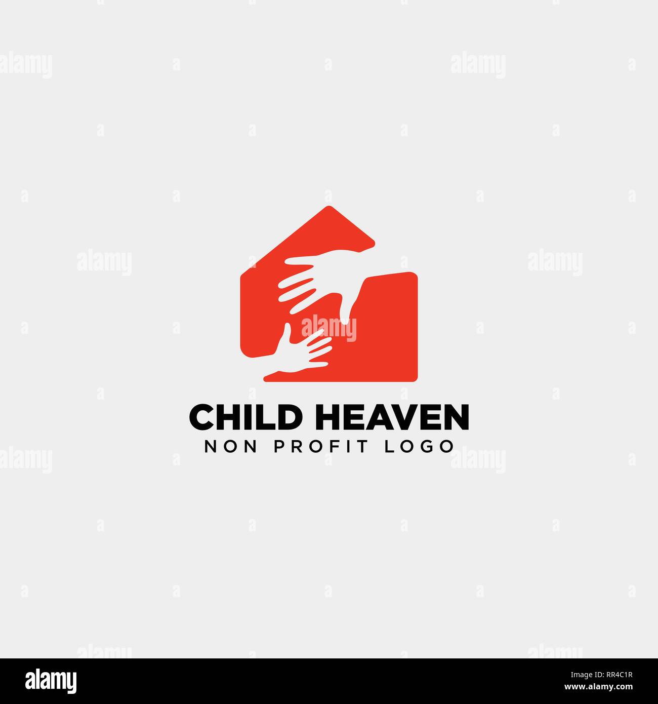 hand home charity logo template vector illustration icon element isolated - vector Stock Vector