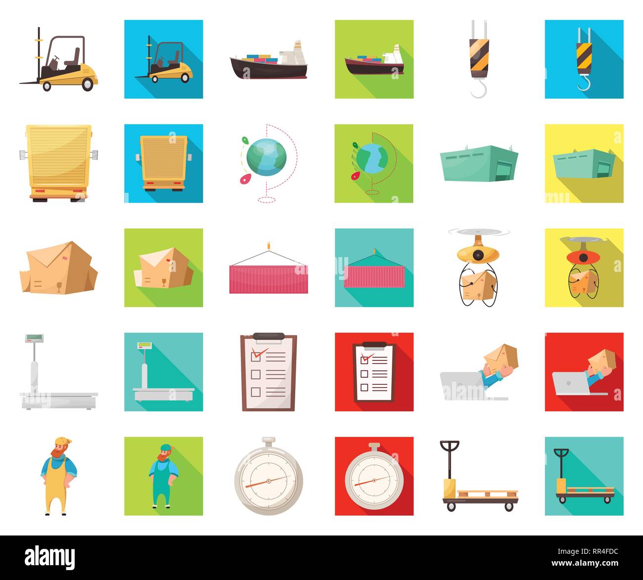 Plane Forklift Ship Hook Trailer Map Building Box Container Copter Weight Clipboard Laptop Man Stopwatch Trolley Airliner Truck Boat Gps Construction Cardboard Drone Scale Board Worker Chronometer Goods Cargo Transportation Warehouse Delivery
