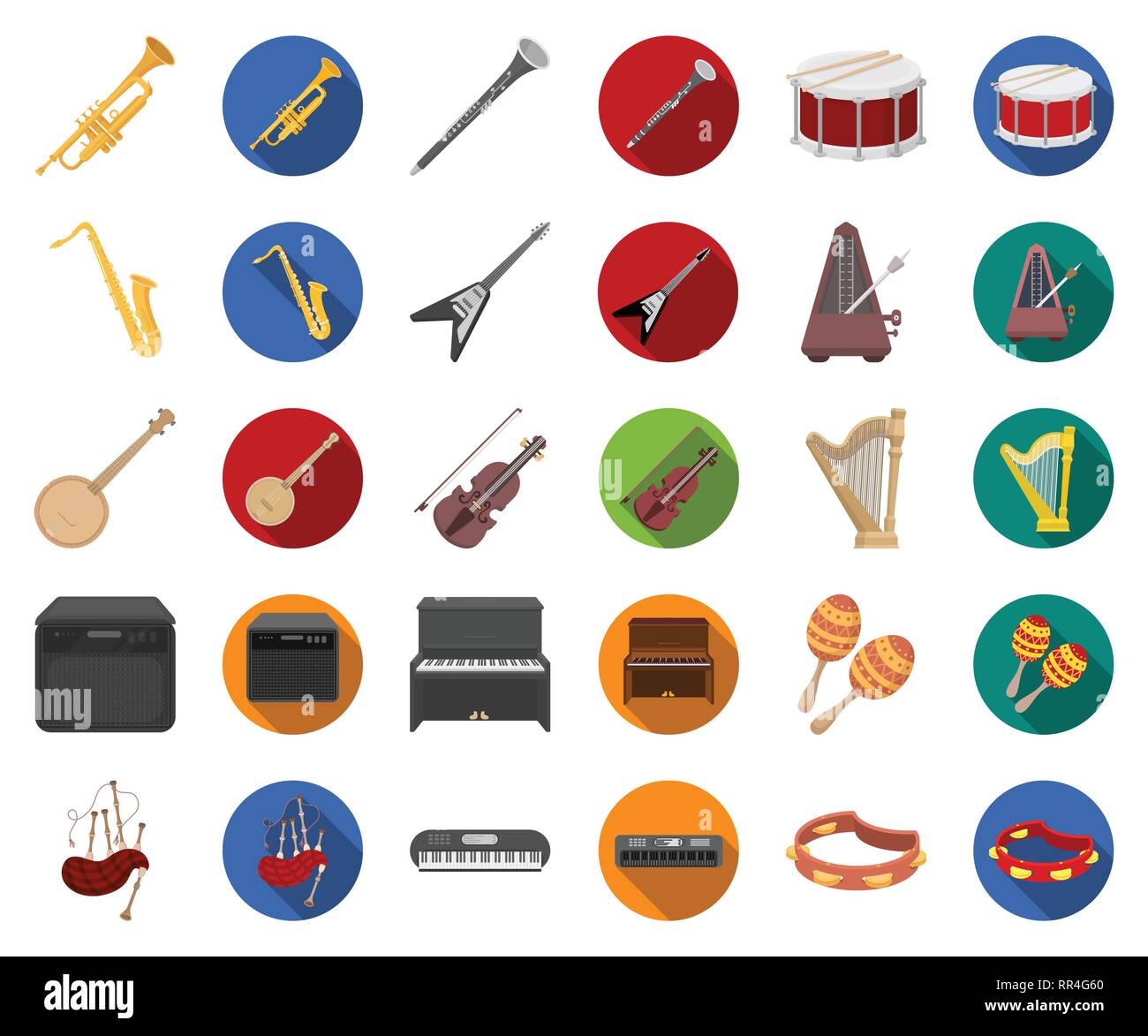 amplifier,art,bagpipes,banjo,cartoon,flat,collection,design,drum ...