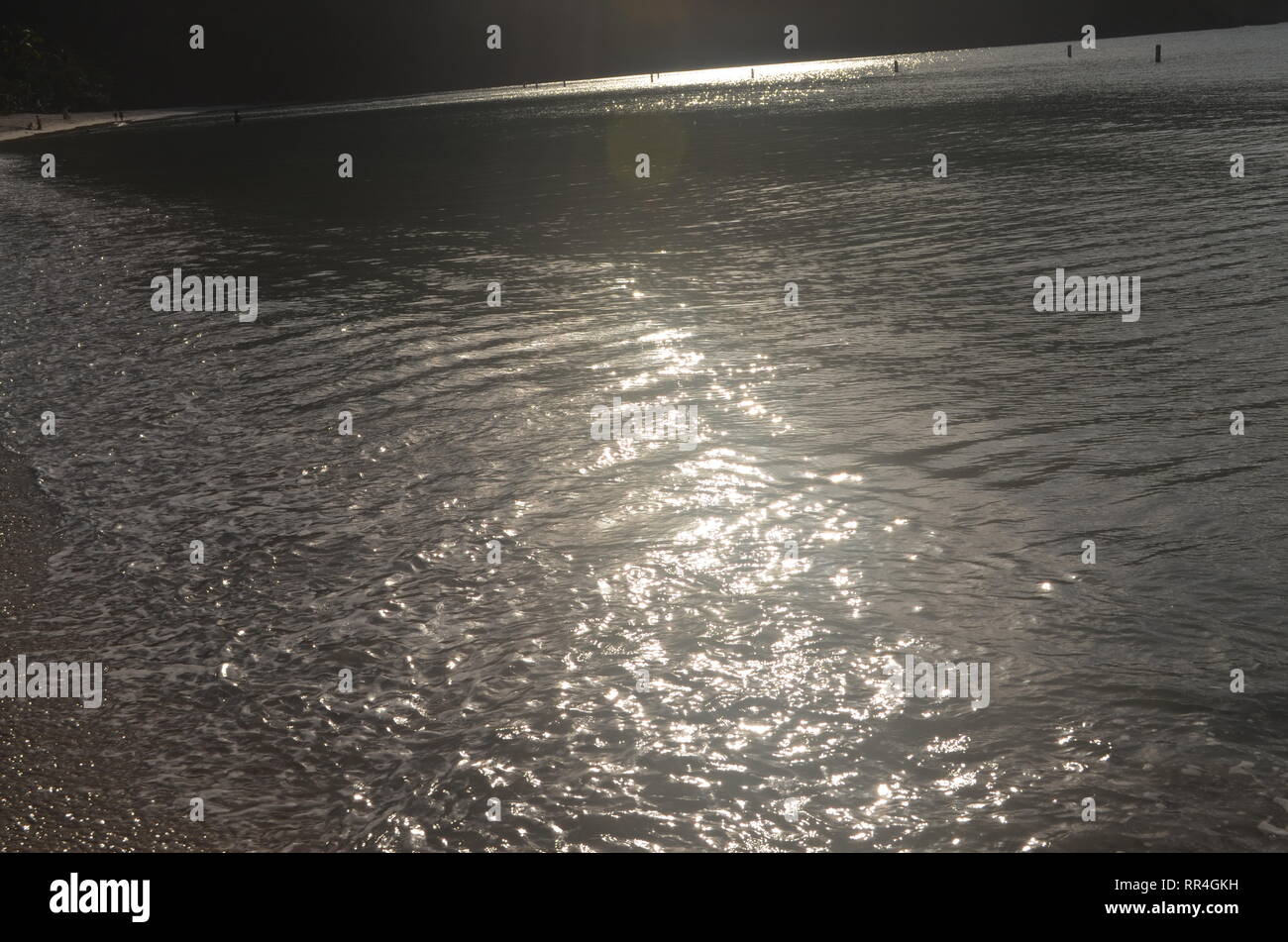 Caribbean beach high tide Stock Photo - Alamy