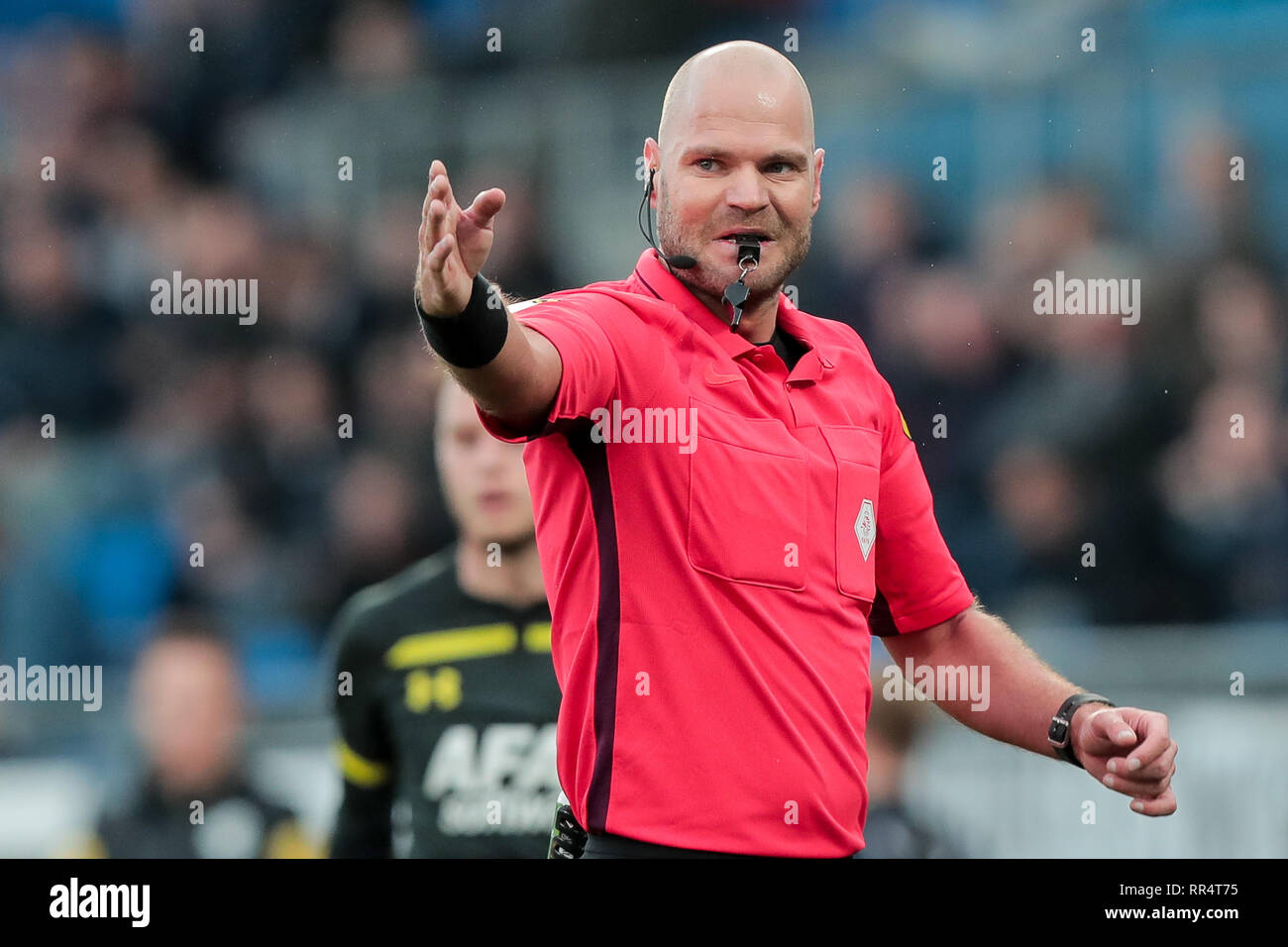 TILBURG - Willem II - AZ , Football , Season 2018/2019 , Eredivisie , Koning Willem II Stadium , 24-02-2019 , Referee Rob Dieperink Stock Photo