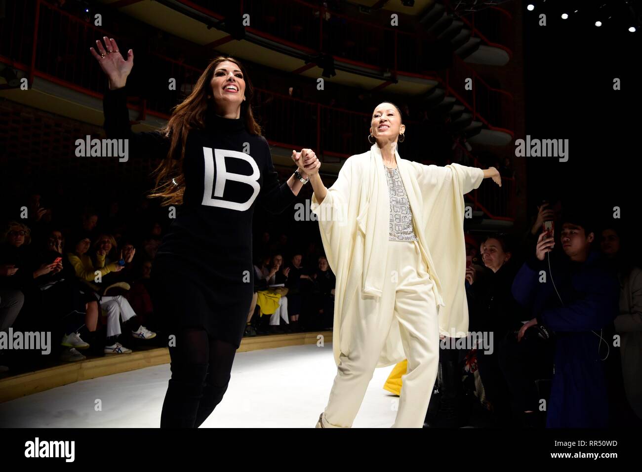 Milan, Italy. 24th Feb, 2019. Milan Fashion Week Fashion Woman autumn/winter 2019 2020 fashion show by Laura Biagiotti In the picture: Lavinia Biagiotti and Pat Cleveland Credit: Independent Photo Agency/Alamy Live News Stock Photo