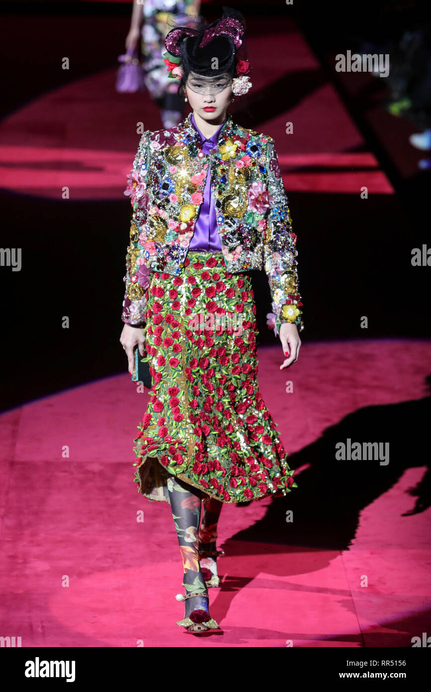 Milan, Italy. 24th Feb, 2019. 2020. Dolce and Gabbana Fashion Show In ...