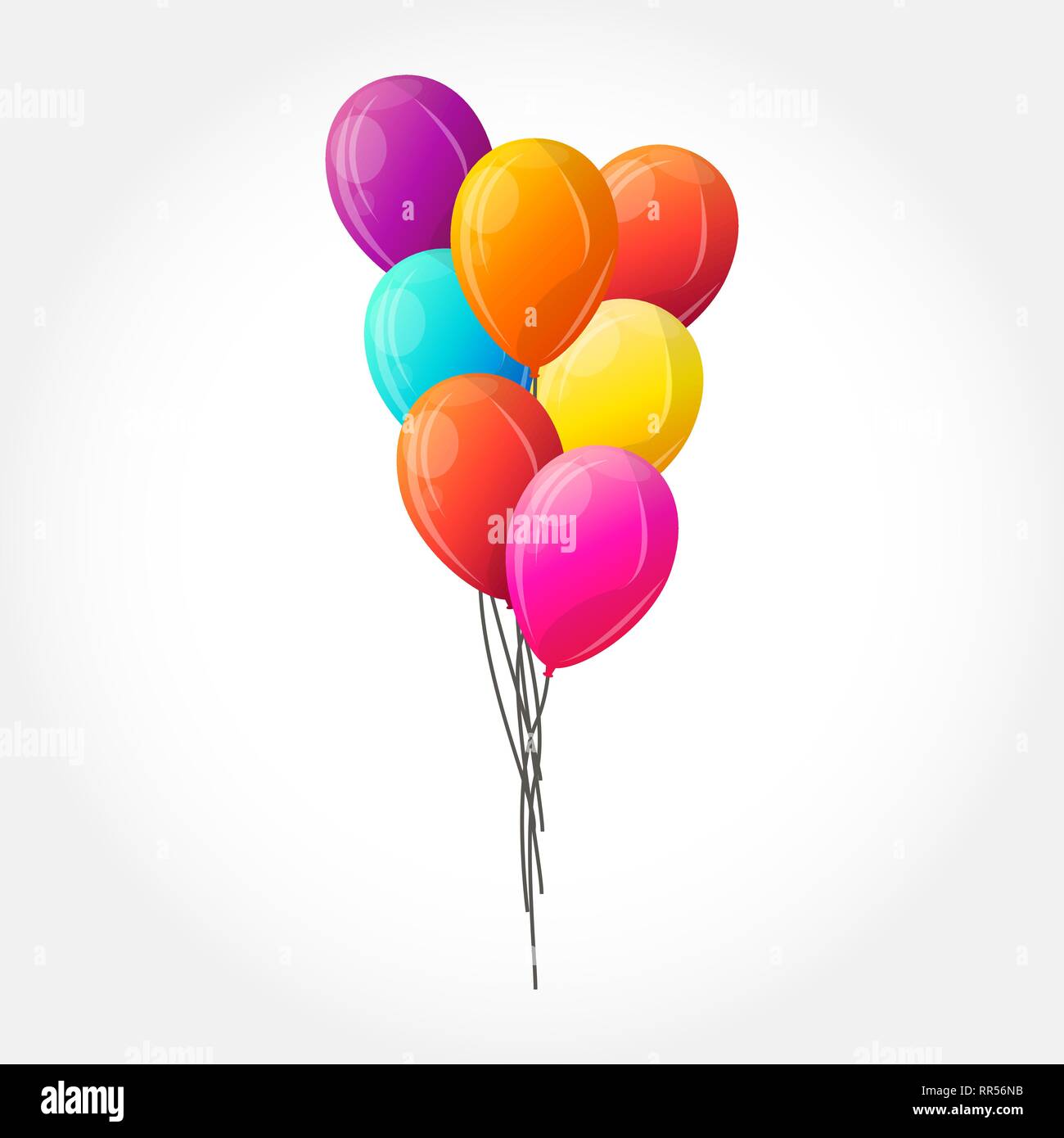 Set of colorful balloons on white background, vector illustration Stock ...