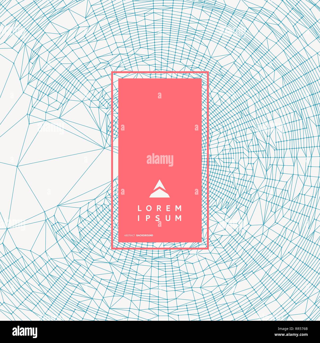 Abstract science or technology background. Graphic design. Network illustration. 3D grid surface. Stock Vector