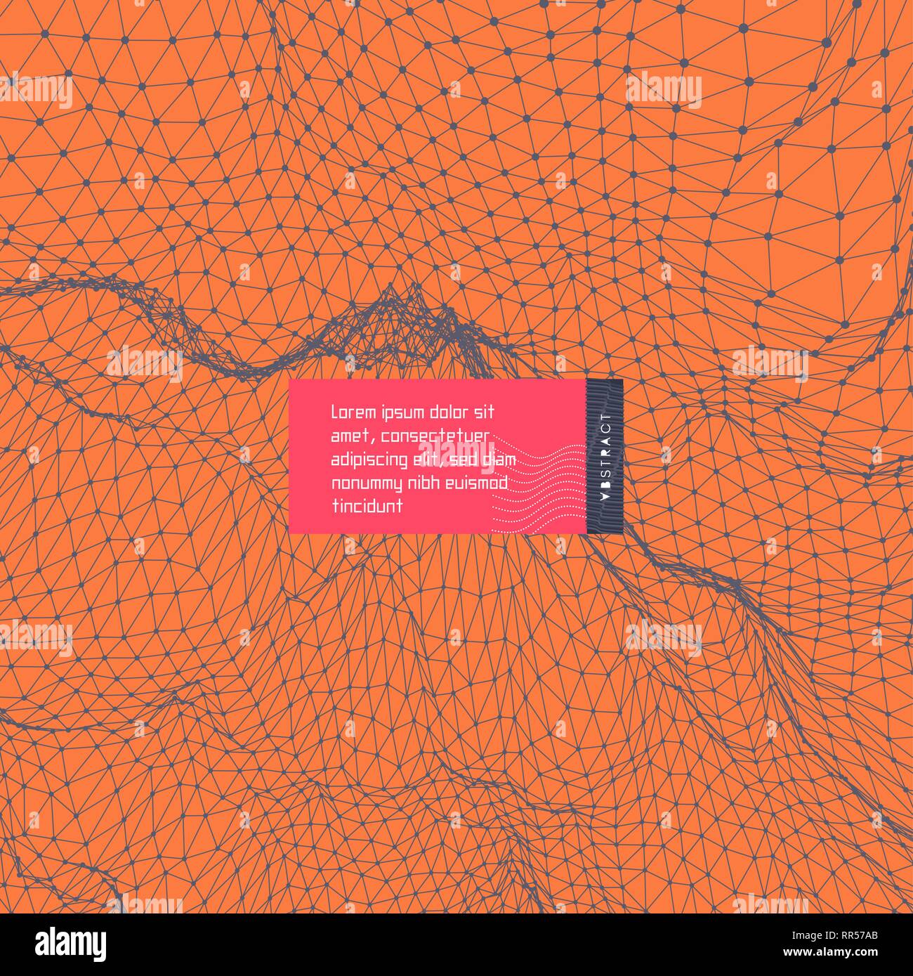 Lattice structure. Science or technology background. 3d grid surface ...