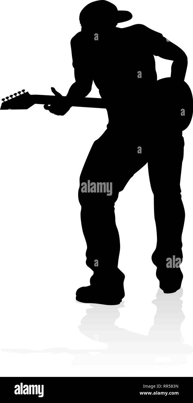 Musician Guitarist Silhouette Stock Vector Image & Art - Alamy