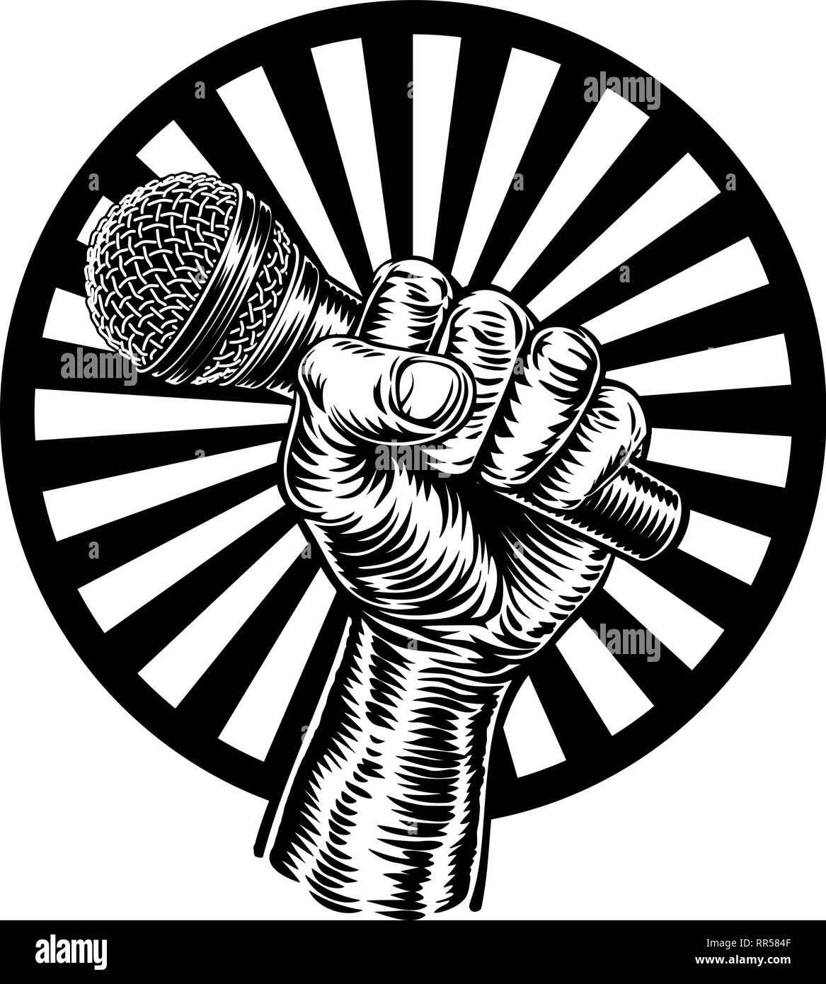 Hand Holding Microphone Stock Vector Image & Art Alamy