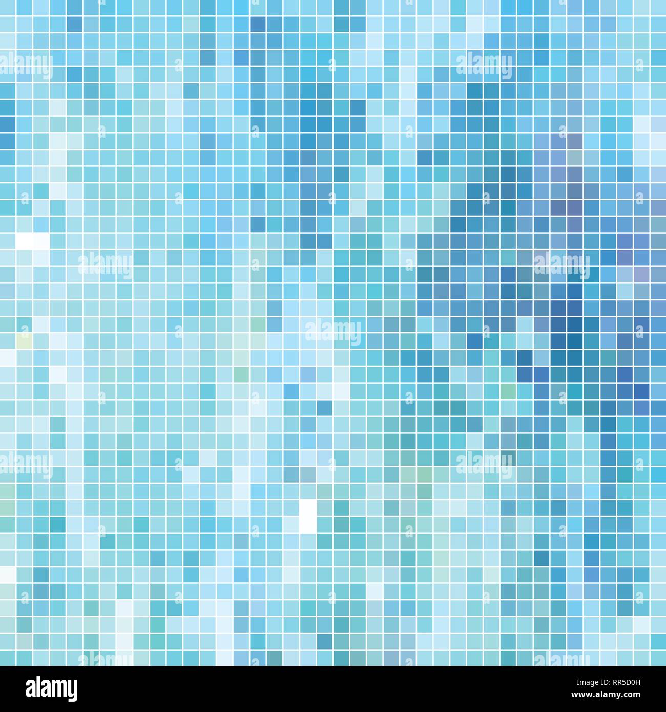 abstract vector square pixel mosaic background - light blue Stock ...