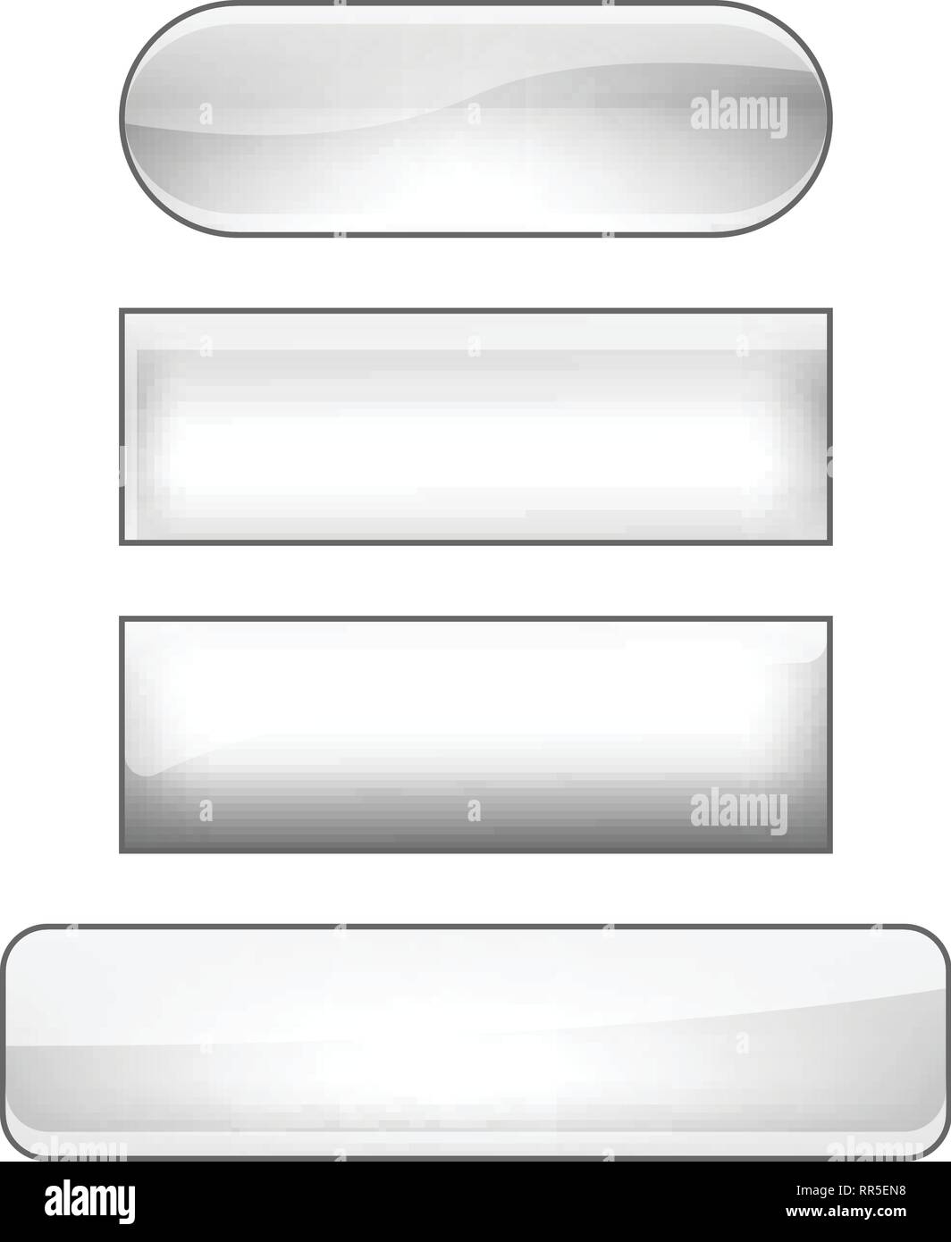 vector bright glossy web buttons set - silver Stock Vector Image & Art ...