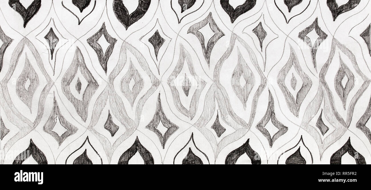 hand drawn rhytmical structured pattern on paper Stock Photo - Alamy