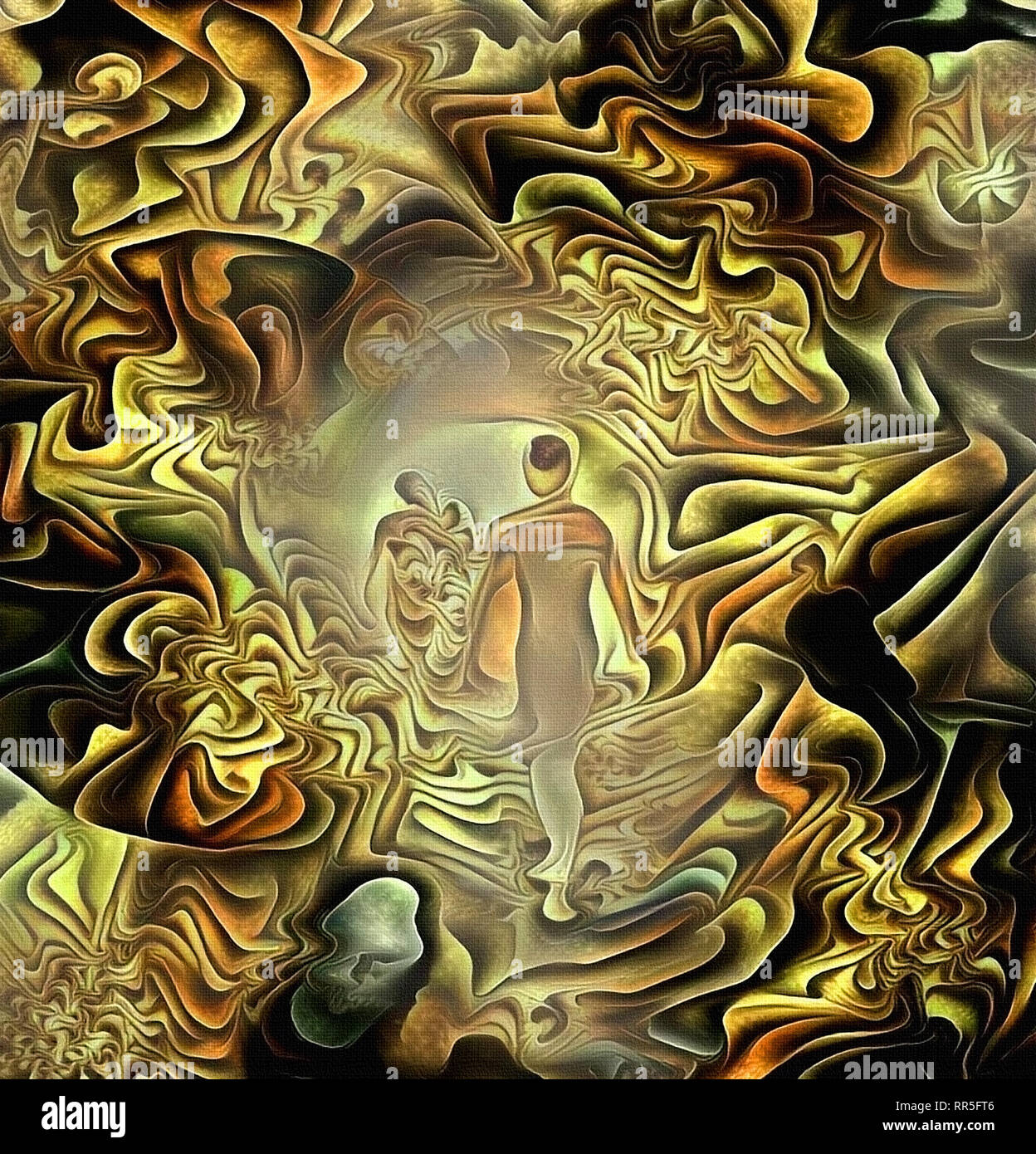 Spiritual Abstract Painting Souls In Eternal Journey Stock Photo Alamy