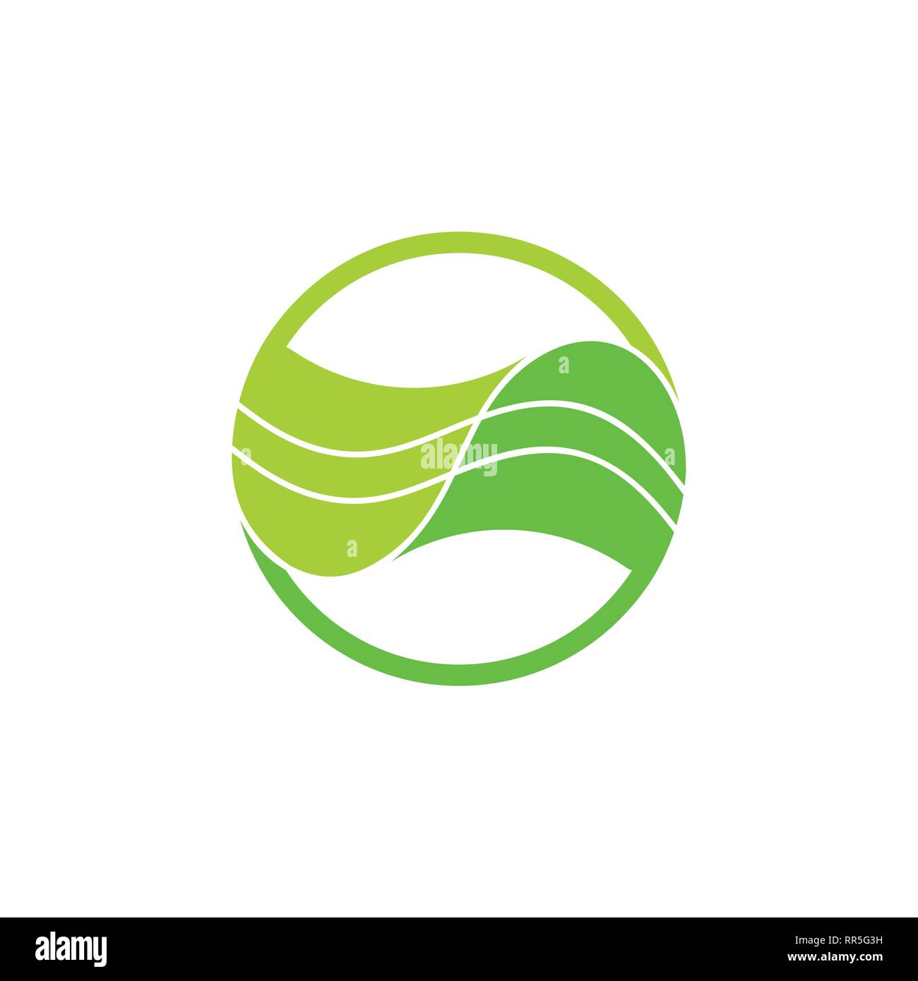 linked leaf stripes geometric logo vector Stock Vector
