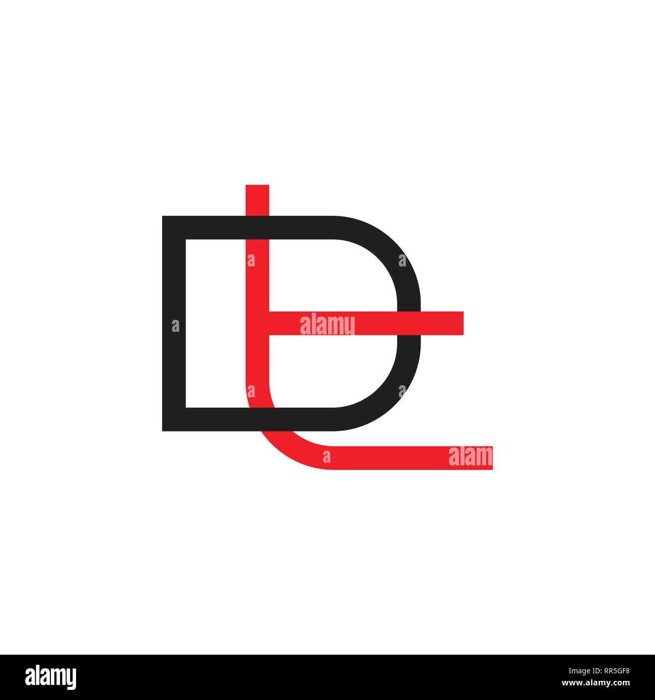 letters dt simple linked lines logo vector Stock Vector