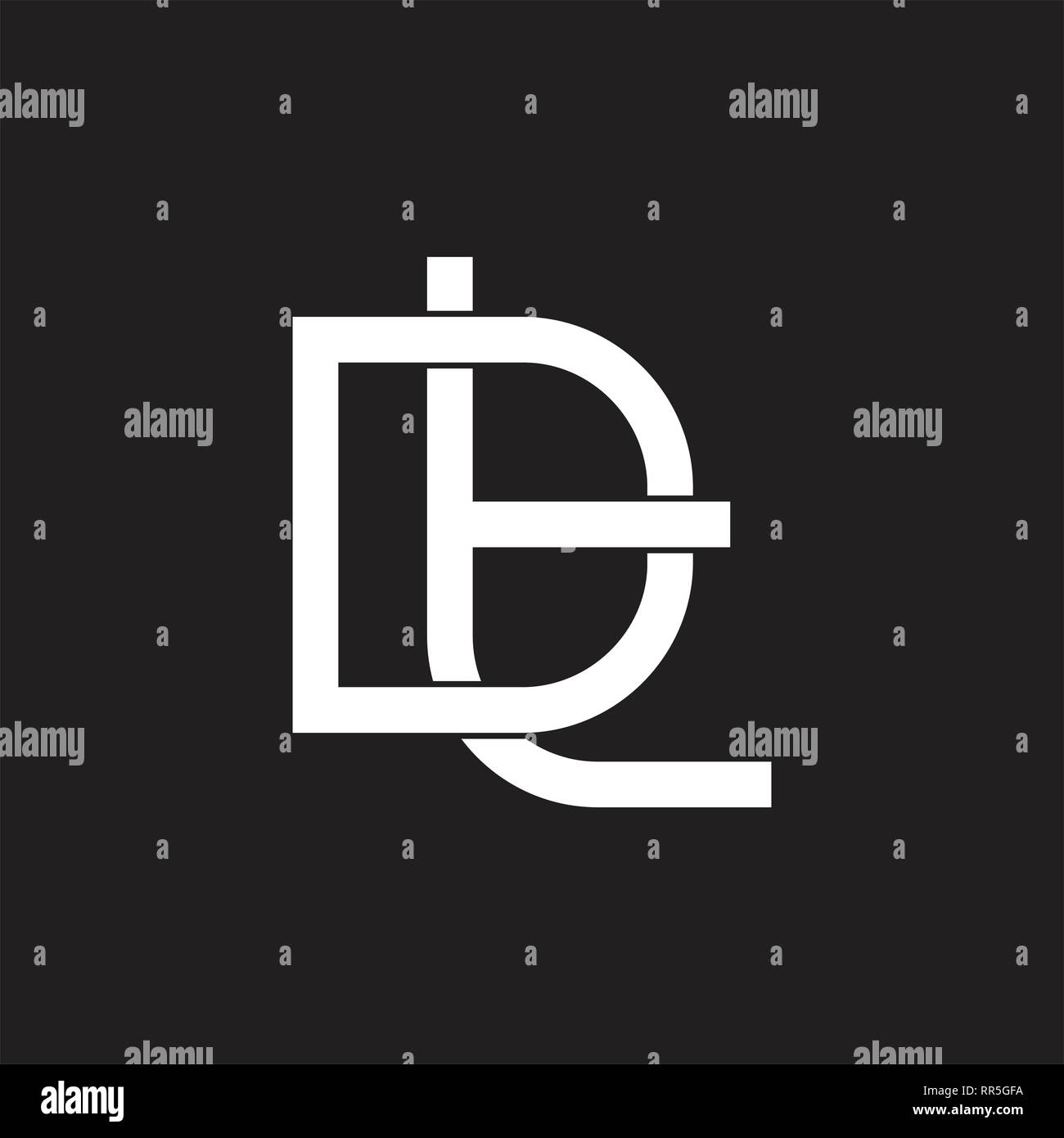 letters dt simple linked lines logo vector Stock Vector