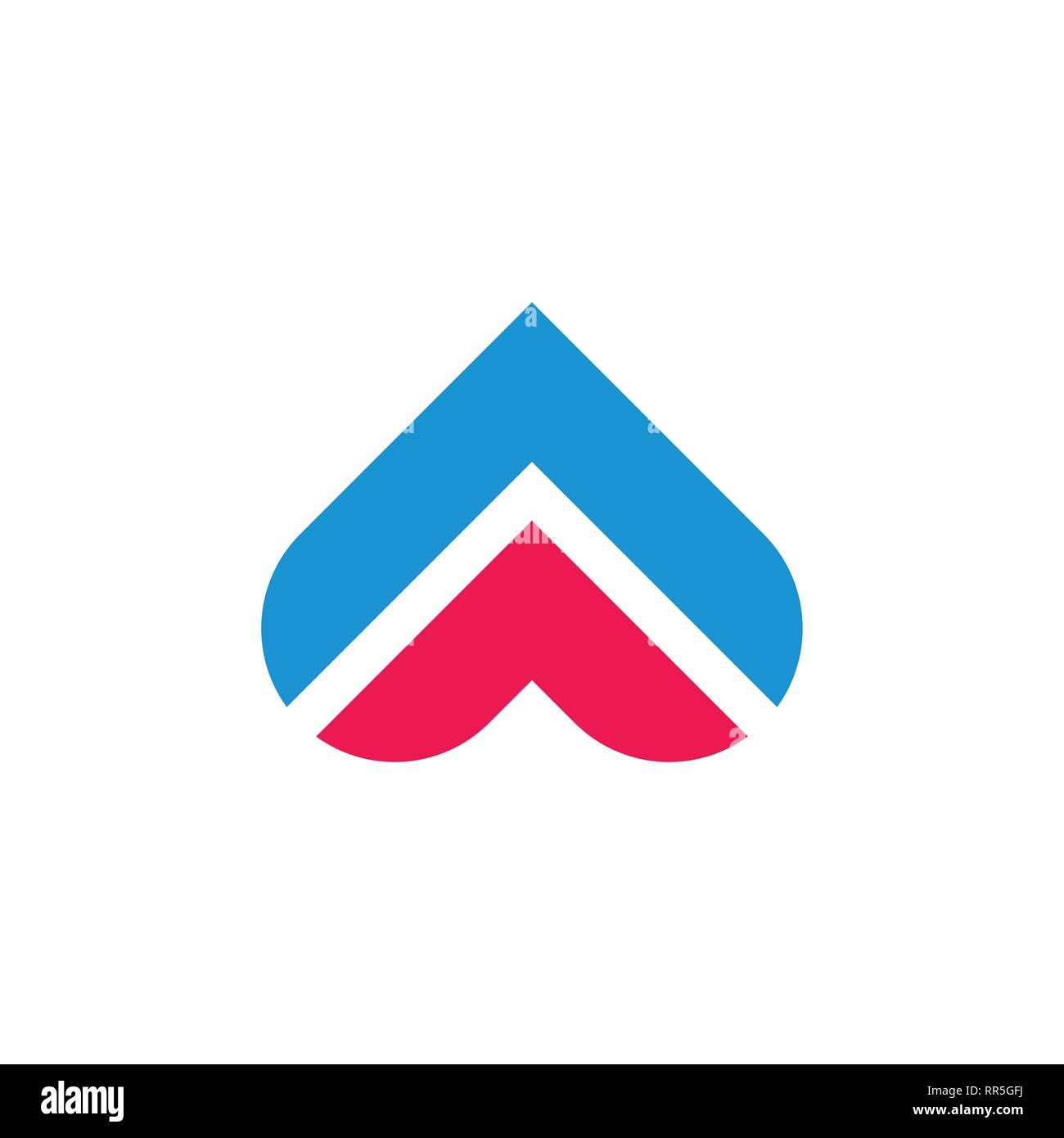 stripes arrows up simple geometric logo vector Stock Vector