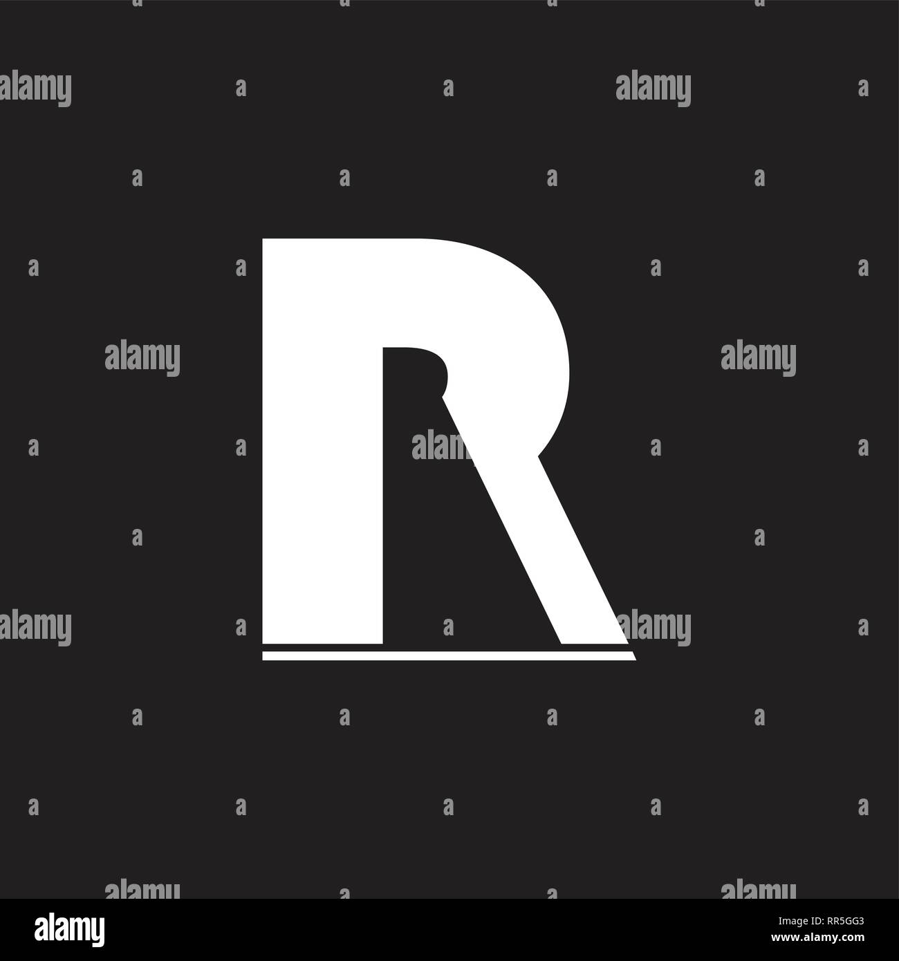 letter ra abstract geometric simple logo vector Stock Vector