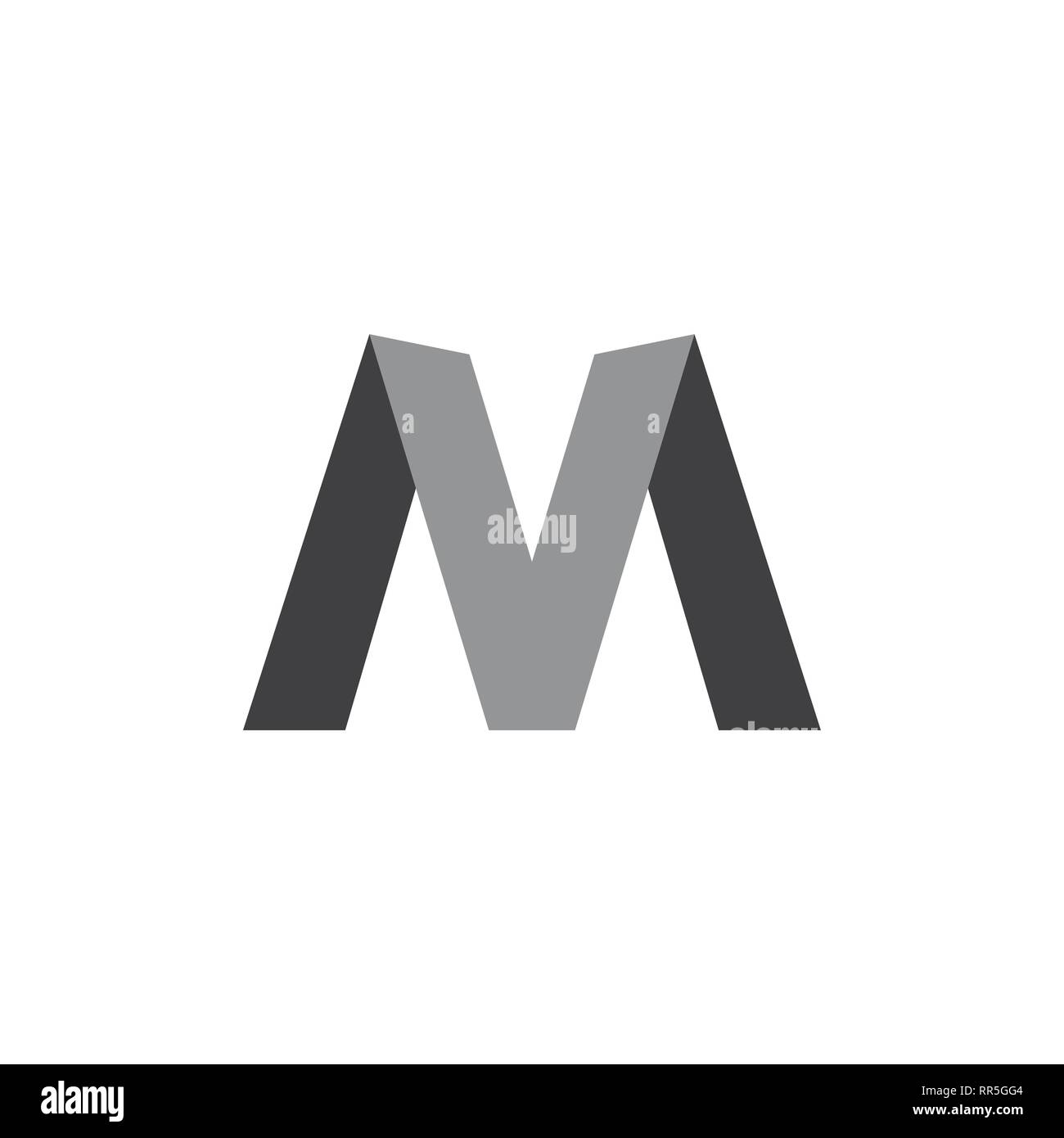 letters mv simple geometric logo vector Stock Vector