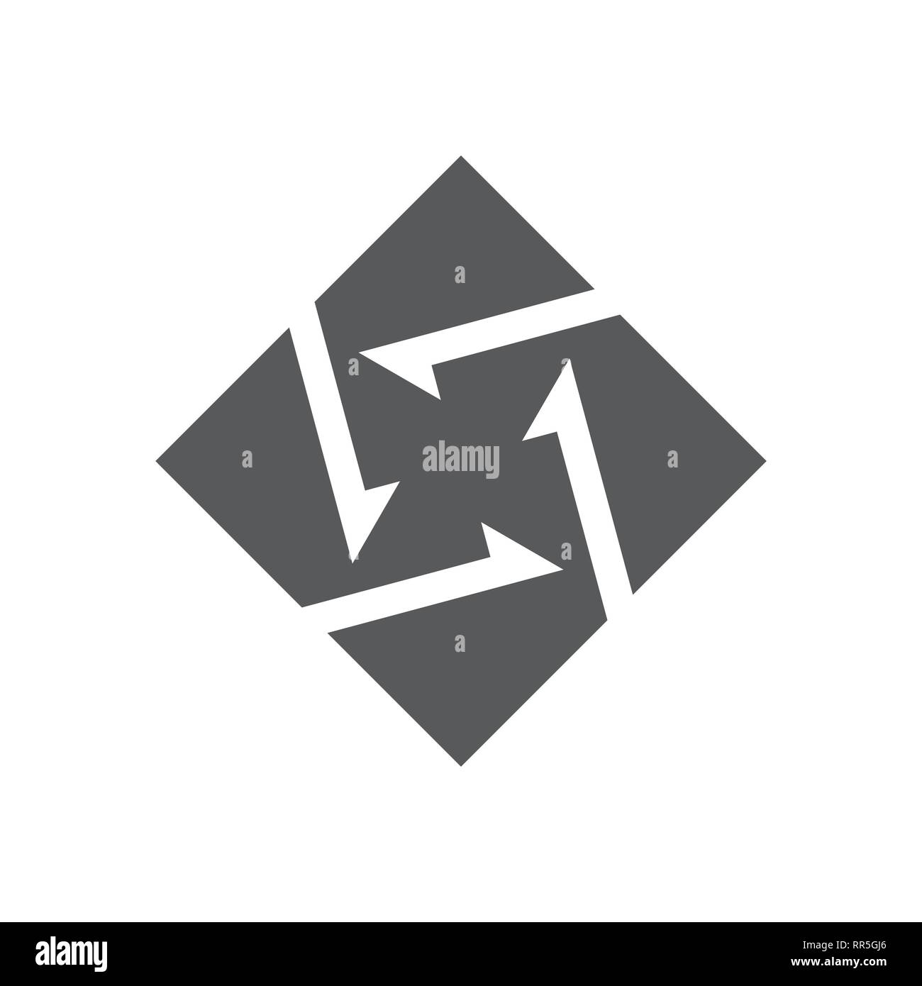 square circle arrows simple logo Stock Vector