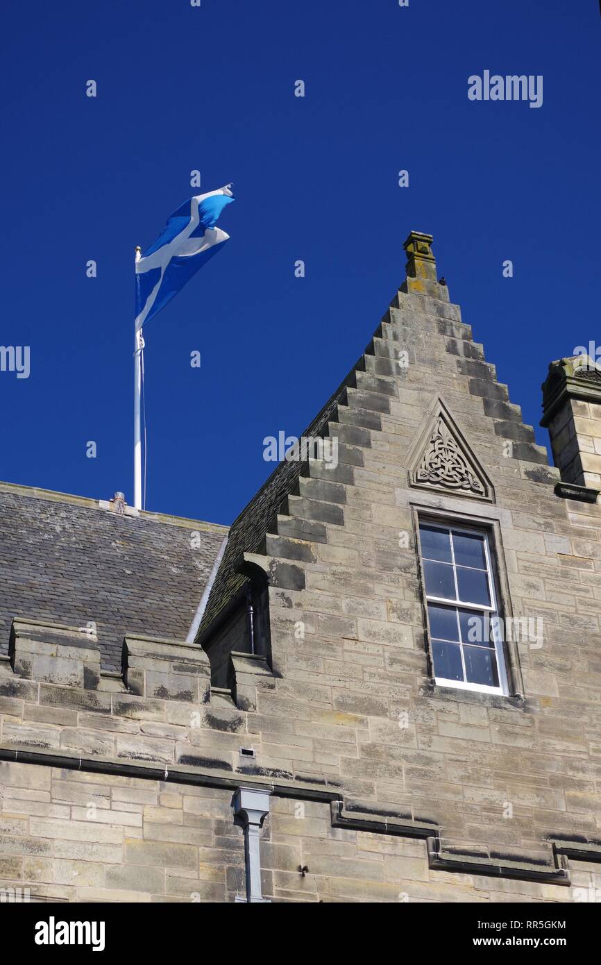 St Andrews Town Hall, Ornate Stone Scottish Architecture against a Blue