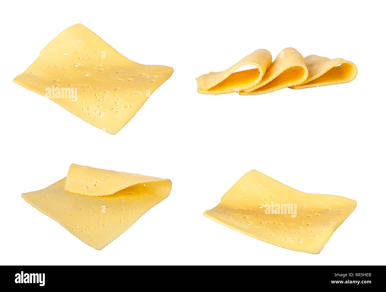 set of cheese slices Stock Photo