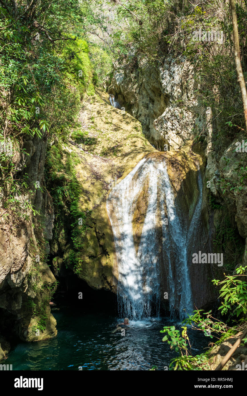 Waterfall in El Cubano National Park, Trinidad, Cuba Stock Photo