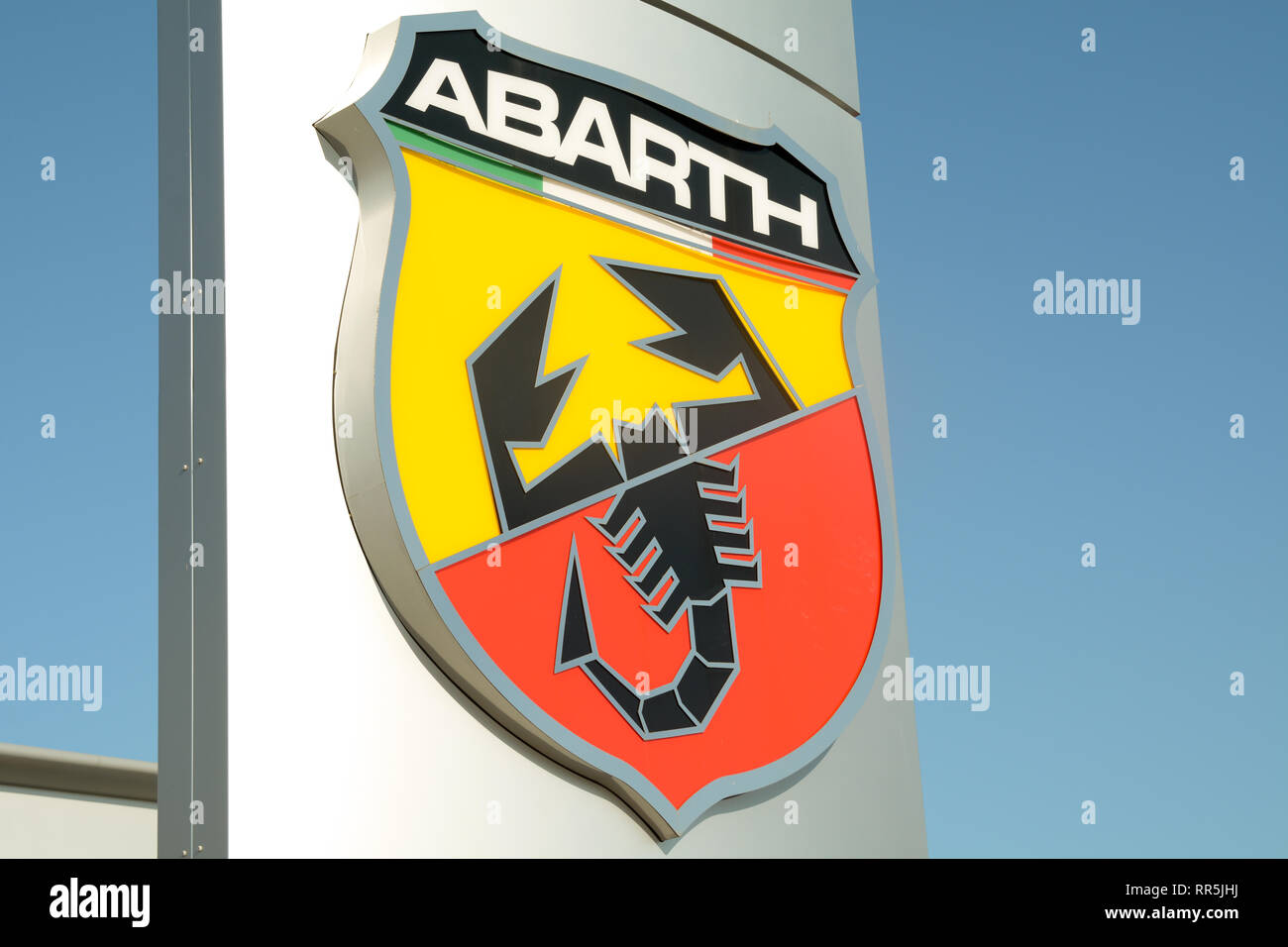 Abarth car logo sign Stock Photo