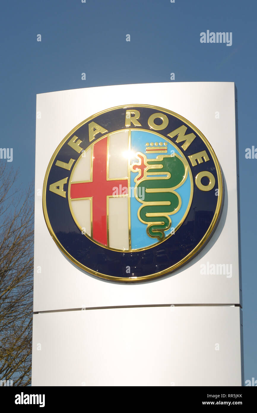Alfa Romeo car logo sign Stock Photo