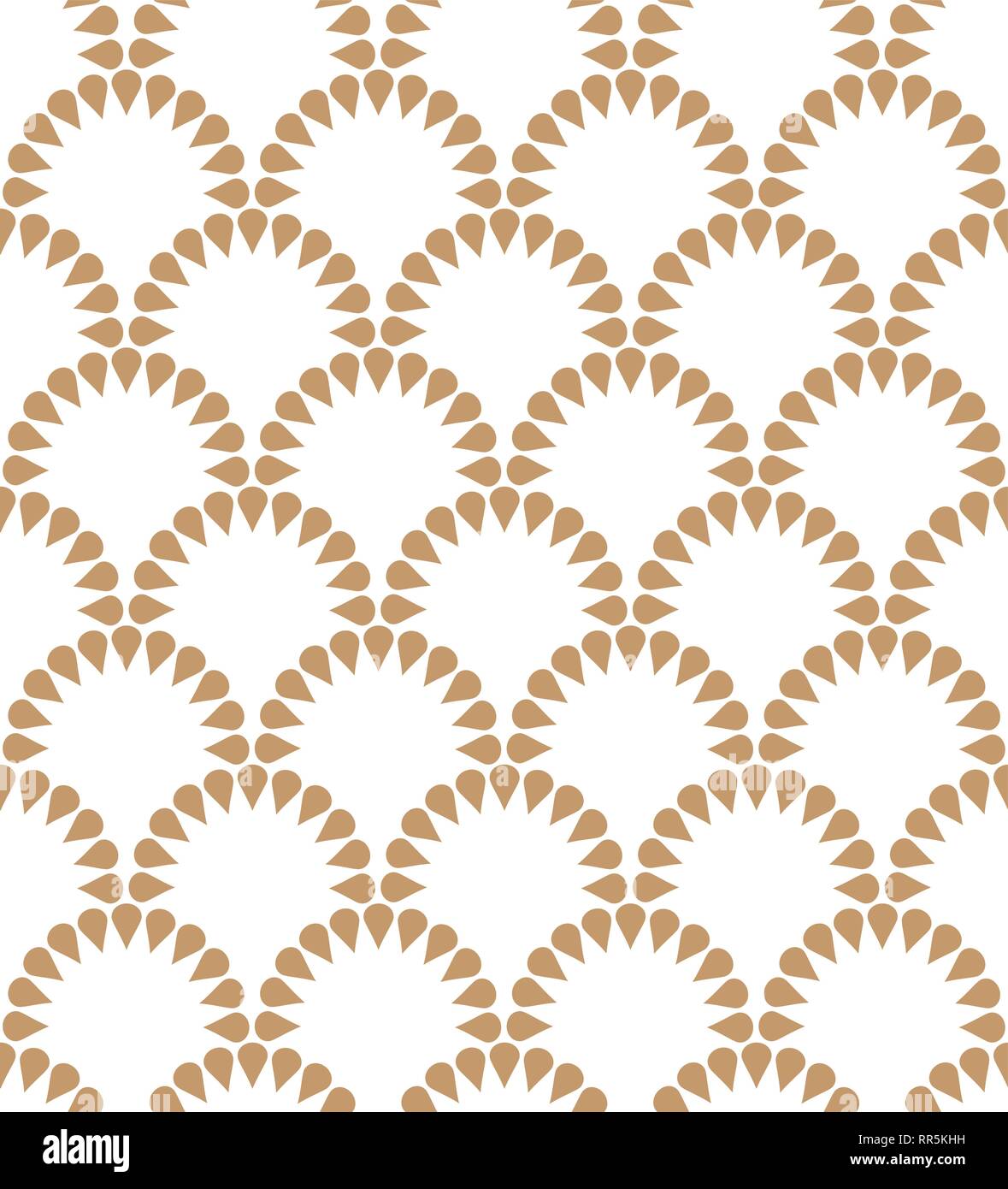 Japanese wavy floral vector seamless repeating pattern. Stock Vector