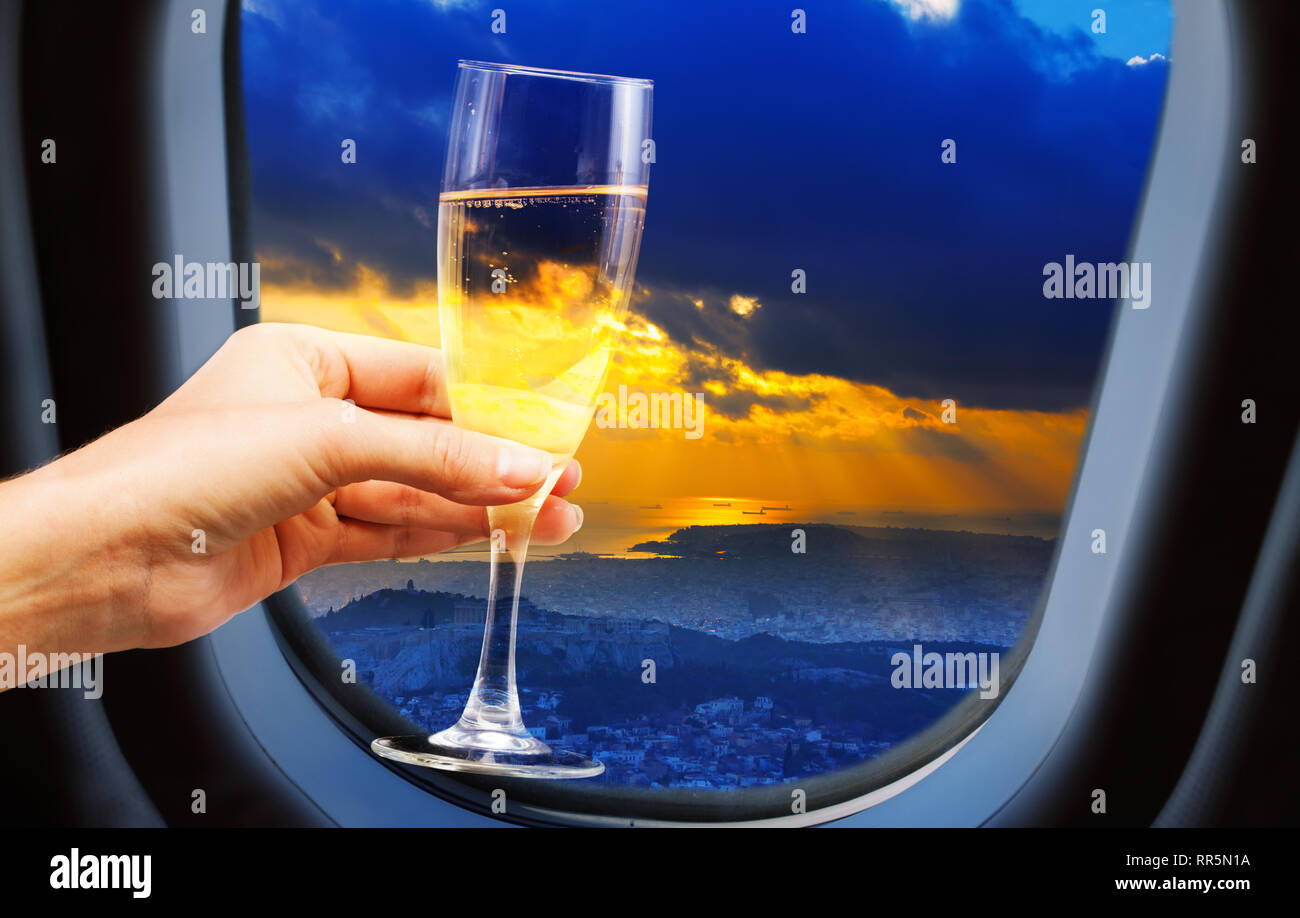 Plane champagne hi-res stock photography and images - Alamy