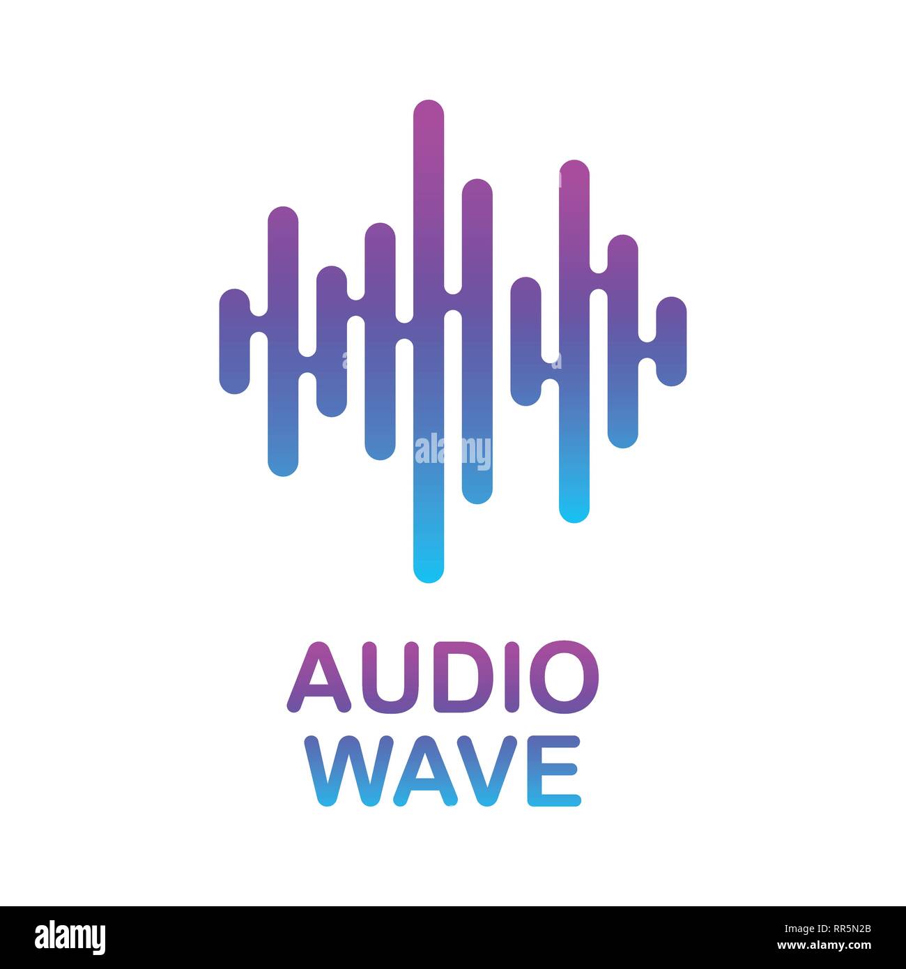 Pulse music player. Audio colorful wave logo. Vector equalizer element Stock Vector