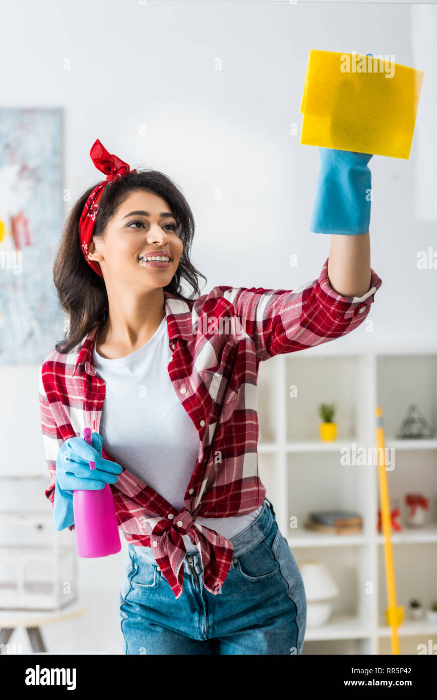 Beautiful woman cleaning house hi-res stock photography and images - Alamy