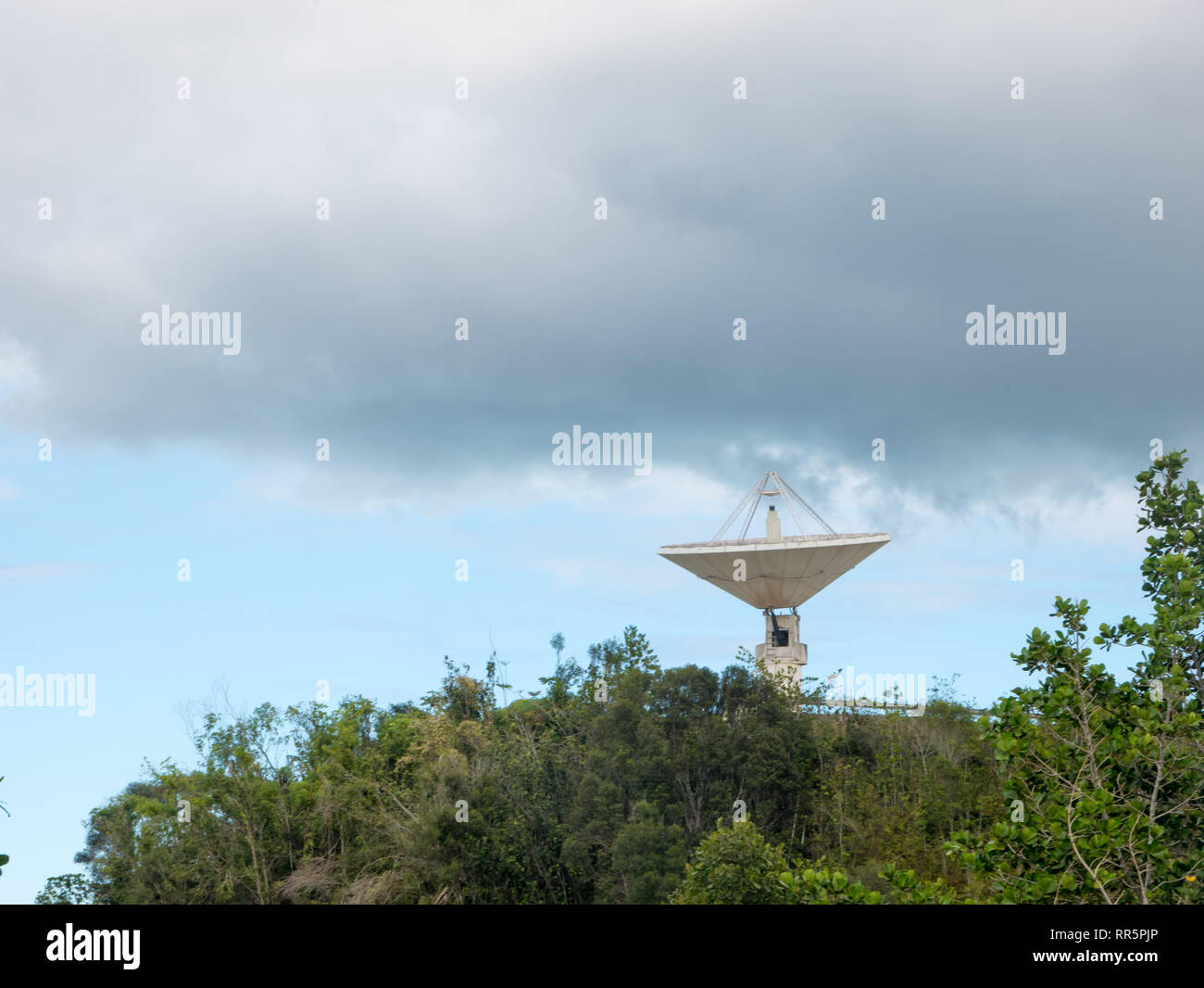 Arecibo, Puerto Rico. January 2019. : The Arecibo Observatory radio telescope in the hills of Arecibo, Puerto Rico. Stock Photo