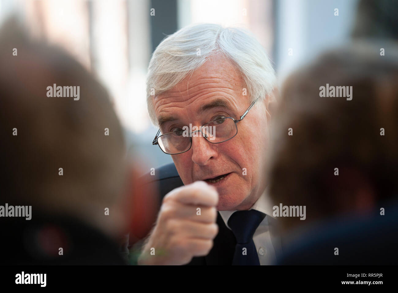 Wedge Group Galvanizing Ltd, Stafford Street, Willenhall, West Midlands, UK. 21st February 2019. John McDonnell MP, Labour’s Shadow Chancellor Stock Photo