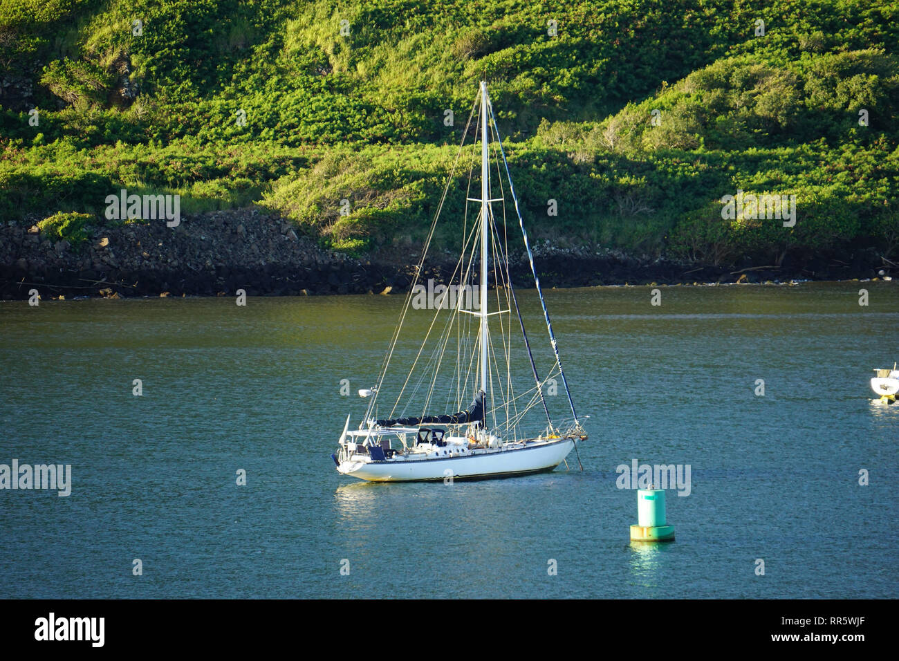 Sail boat in the Nawiliwili harbor on Kauai, Hawaii Stock Photo Alamy