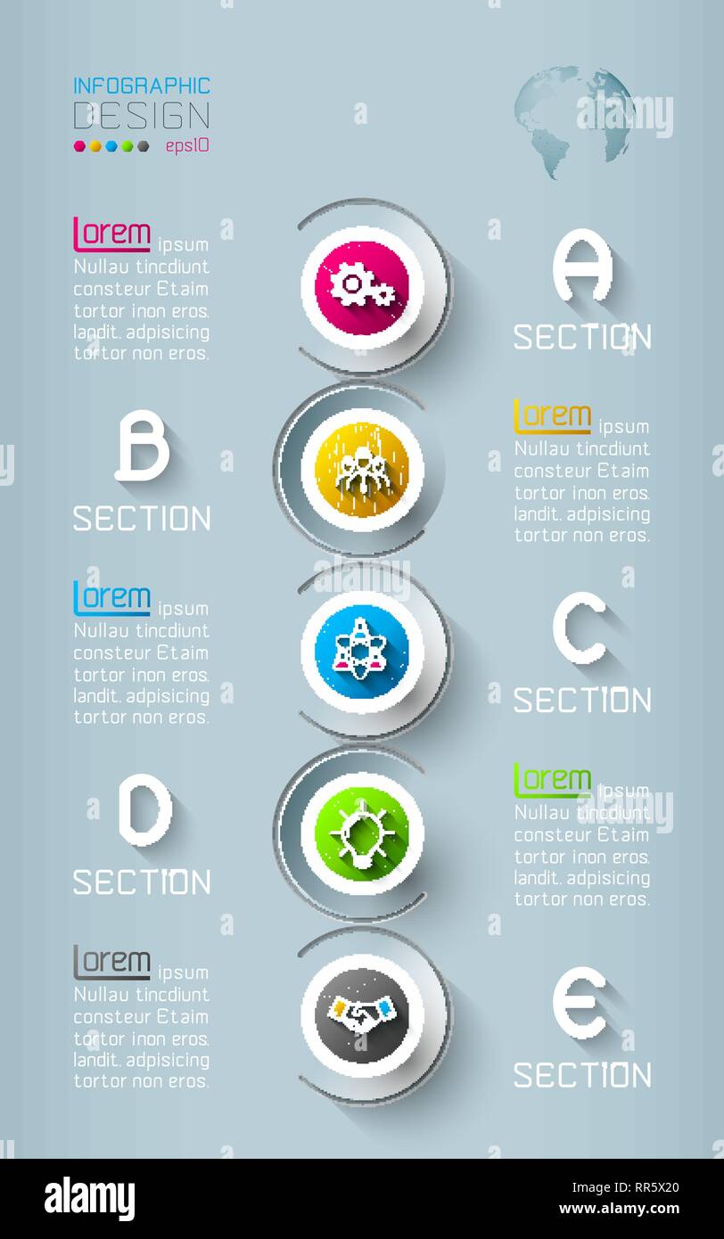 Business infographic with 5 steps Stock Vector Image & Art - Alamy