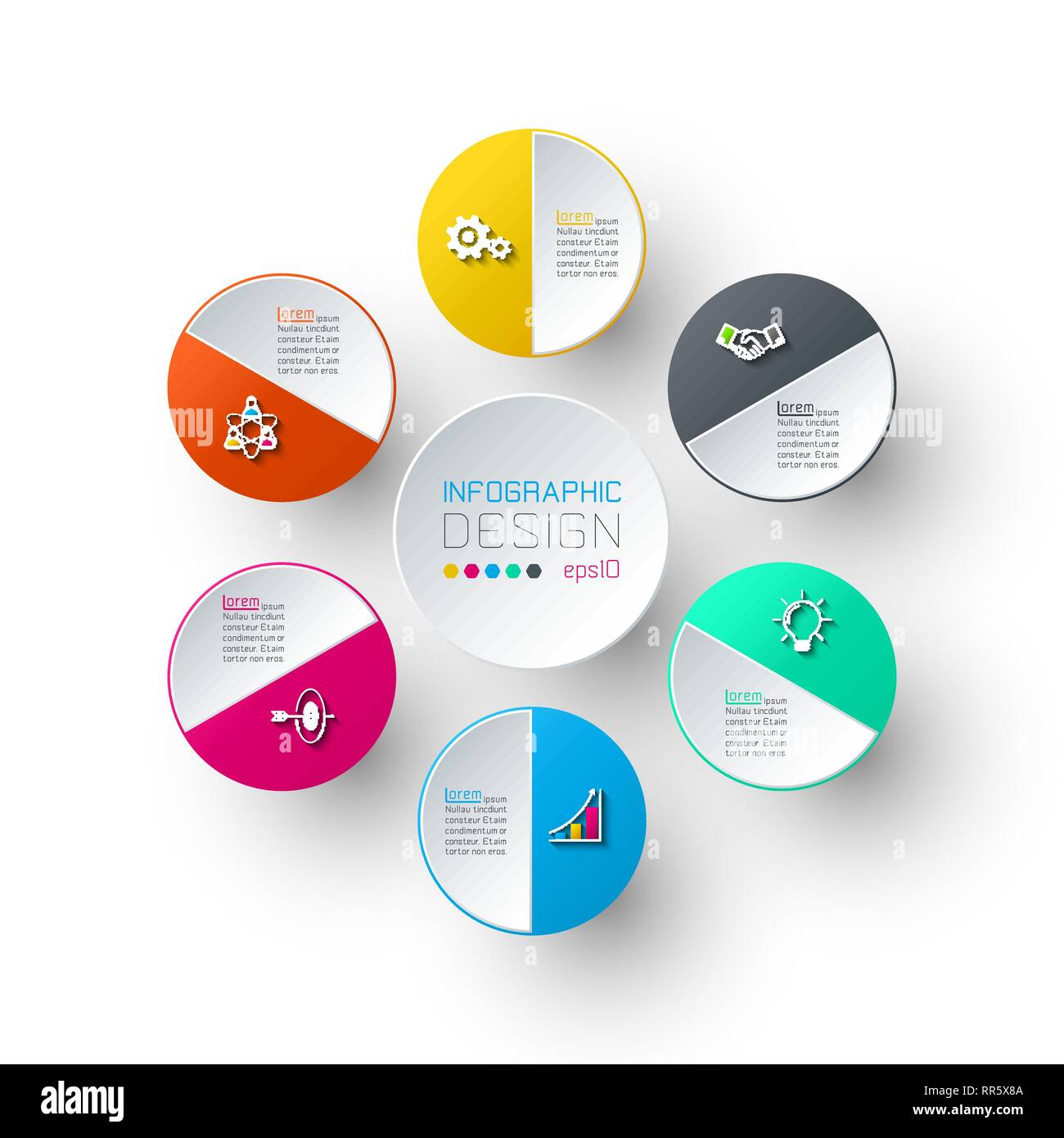Six circles with business icon infographics Stock Vector Image & Art ...